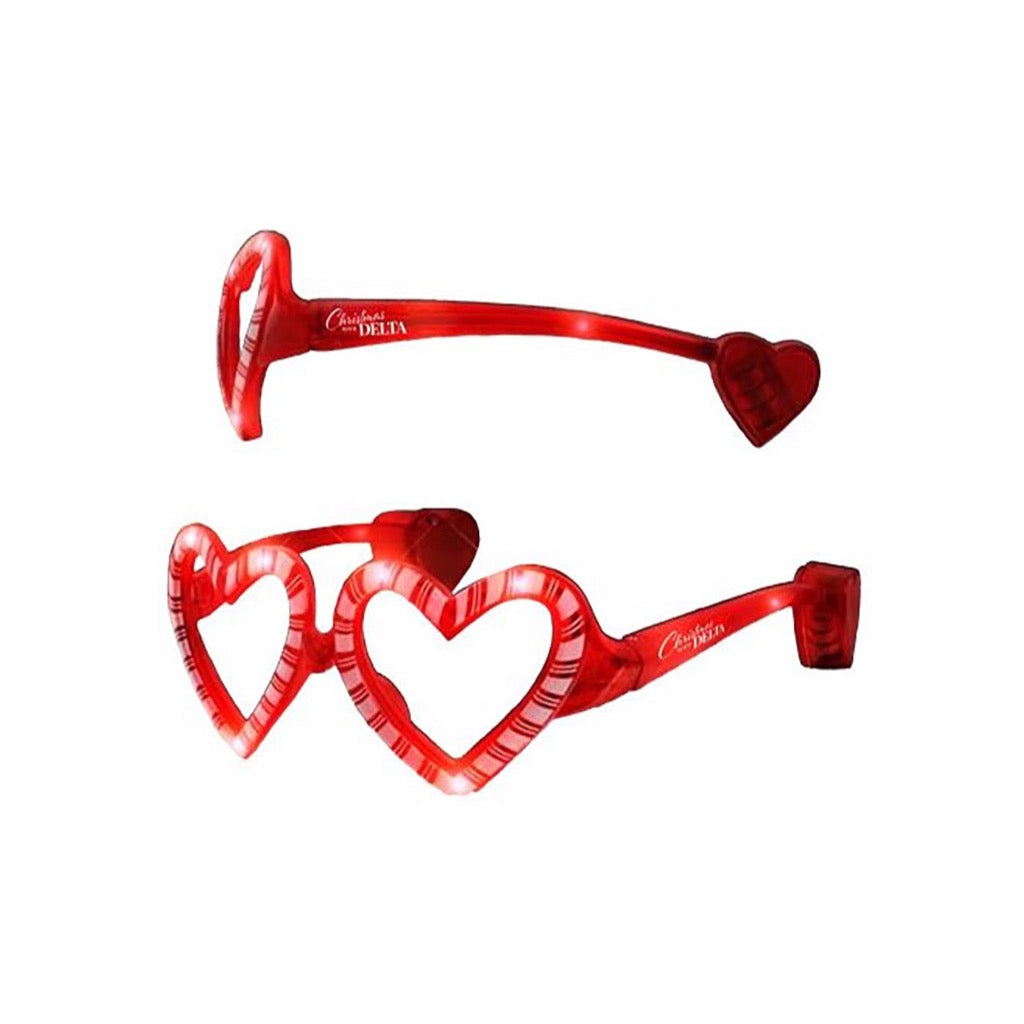 Christmas with Delta Heart-shaped glasses